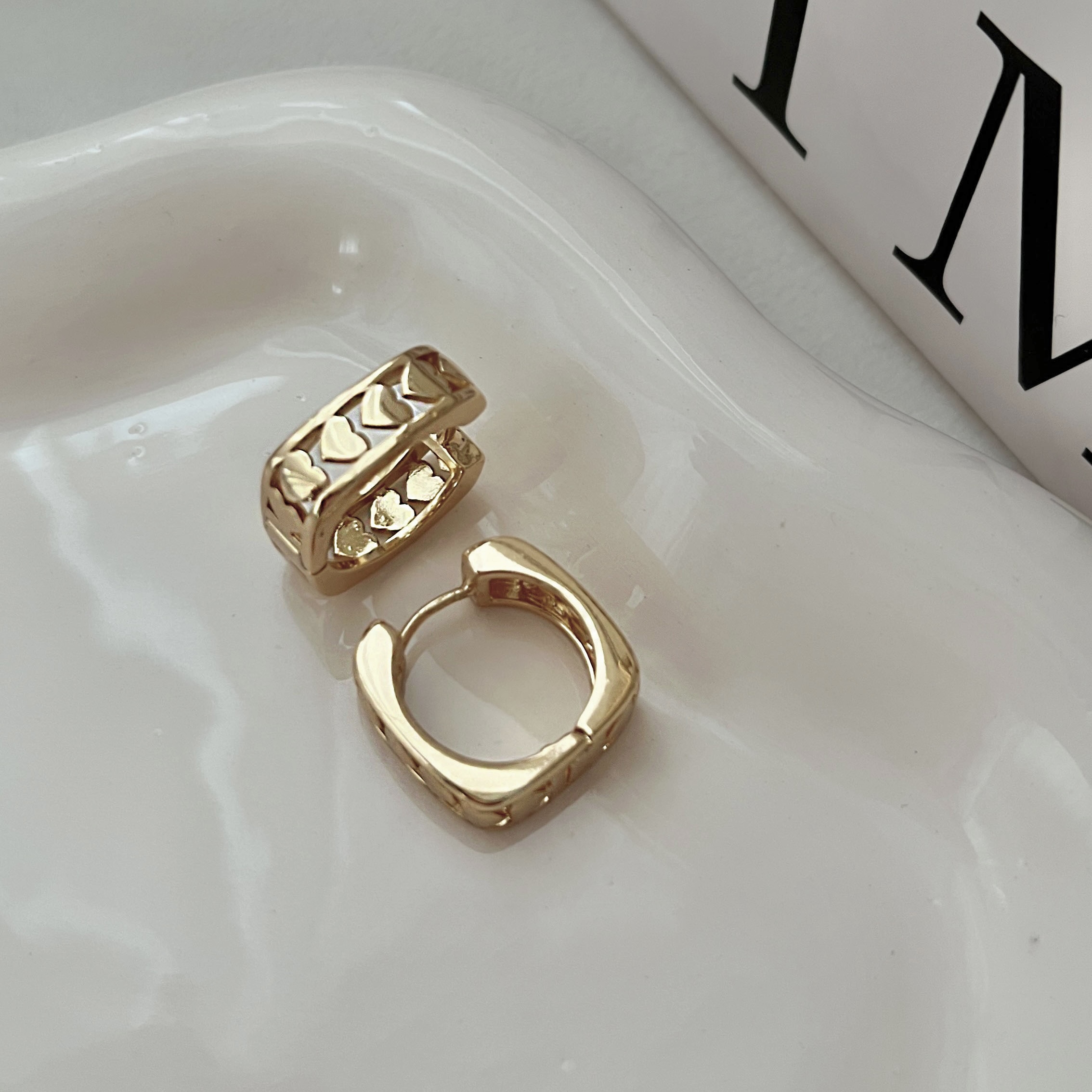 گوشواره حلقه ای ترند ژوپینگ - روکش طلا و ضدحساسیت