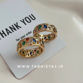 انگشتر مولتی کالر برند ژوپینگ/ابکاری طلای ۱۸ عیار و ضدحساسیت