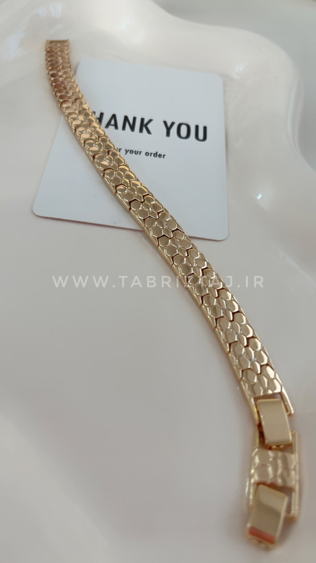 دستبند طلایی طرح لانه زنبوری | دستبند شیک و خاص