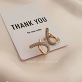 گوشواره ژوپینگ مدل لاندا | گوشواره حلقهای نگیندار طلایی